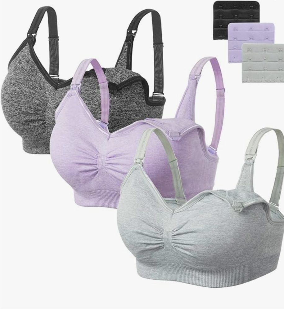 Comfy and extendable nursing bras 3-pack